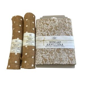 Craft Project Jute Burlap Floral Roll 12in x 3yd Bundle Set Tan Brown 46in X 2yd